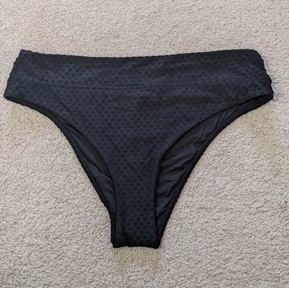 La vien rose textured high leg bikini bottom